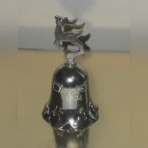 Silver Reindeer Dinner Bell